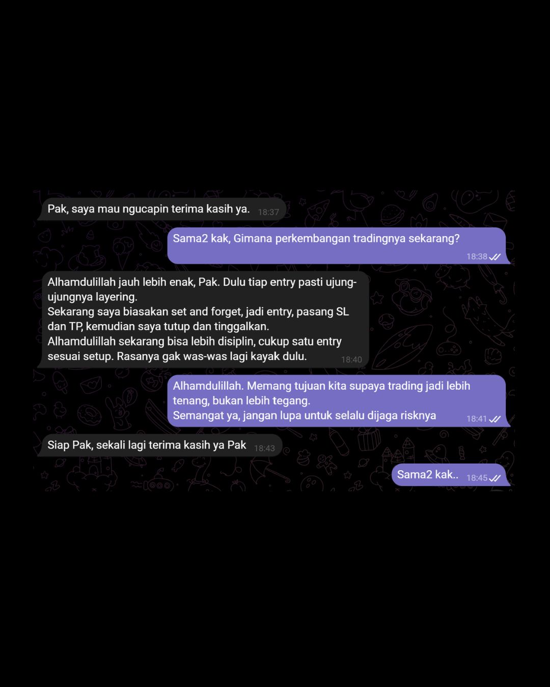 Screenshot testimoni anggota