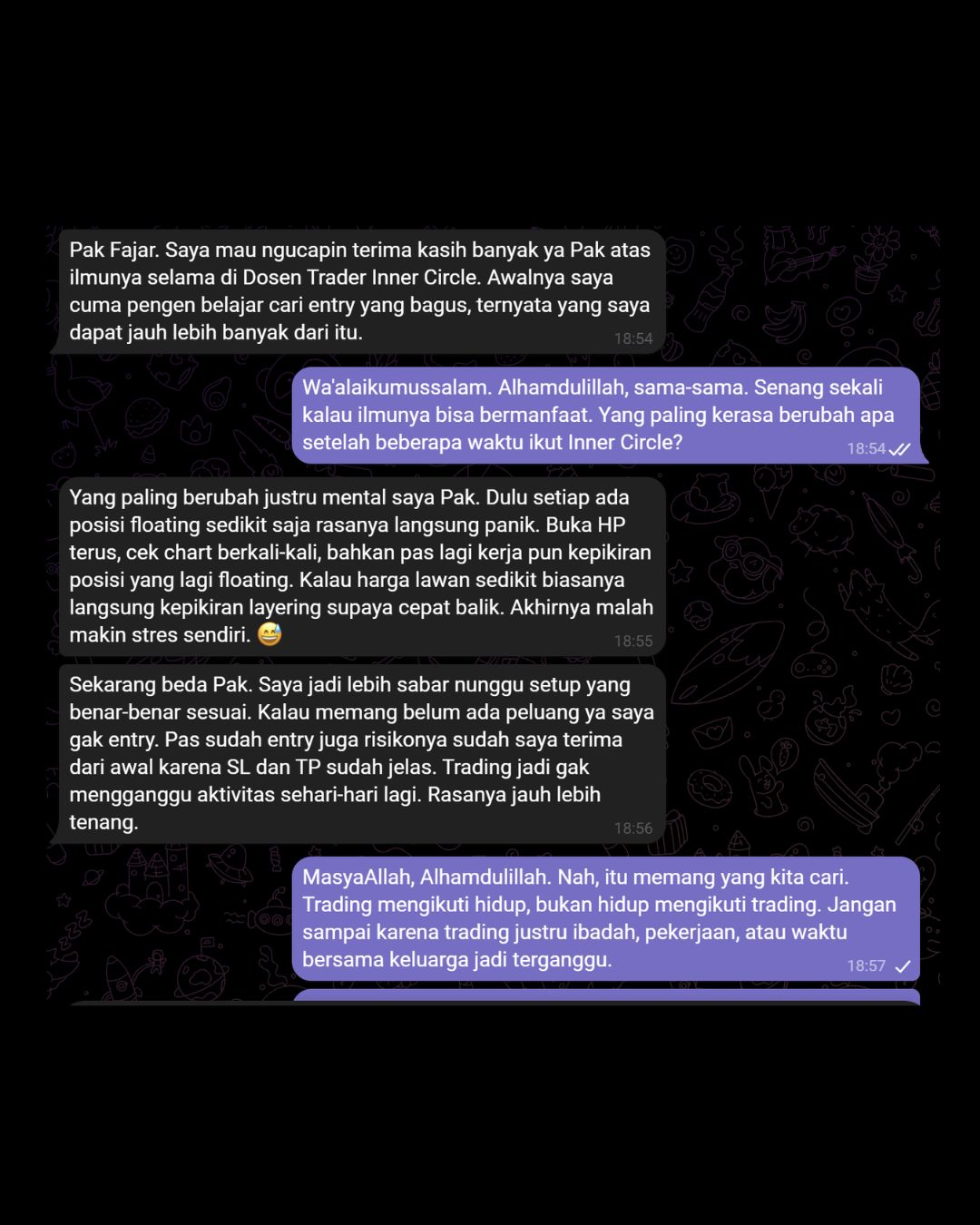 Screenshot testimoni anggota