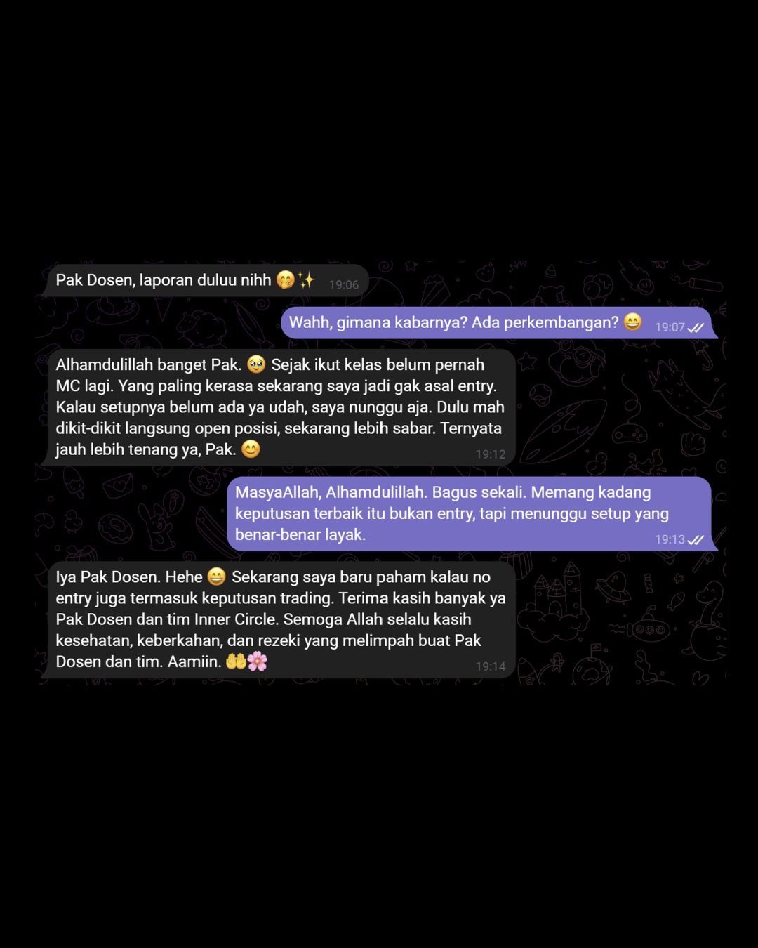 Screenshot testimoni anggota