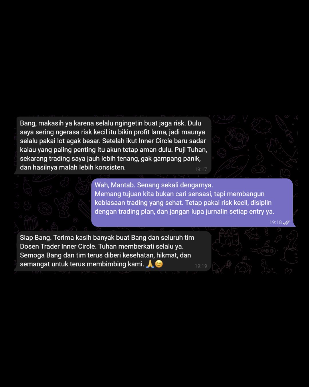 Screenshot testimoni anggota