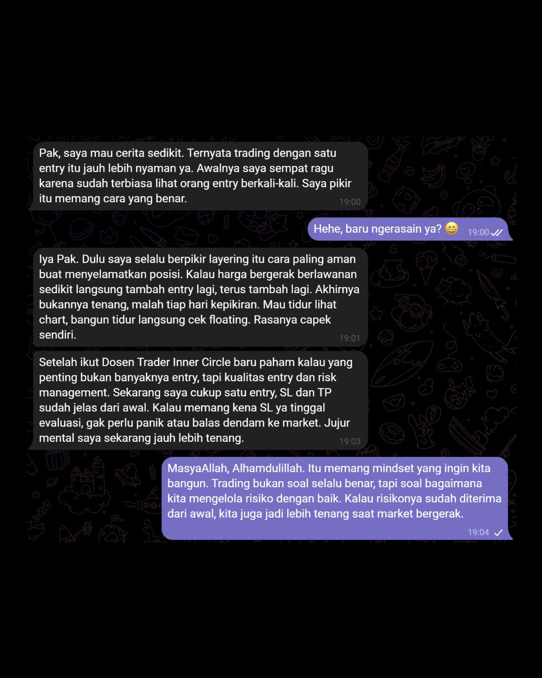 Screenshot testimoni anggota